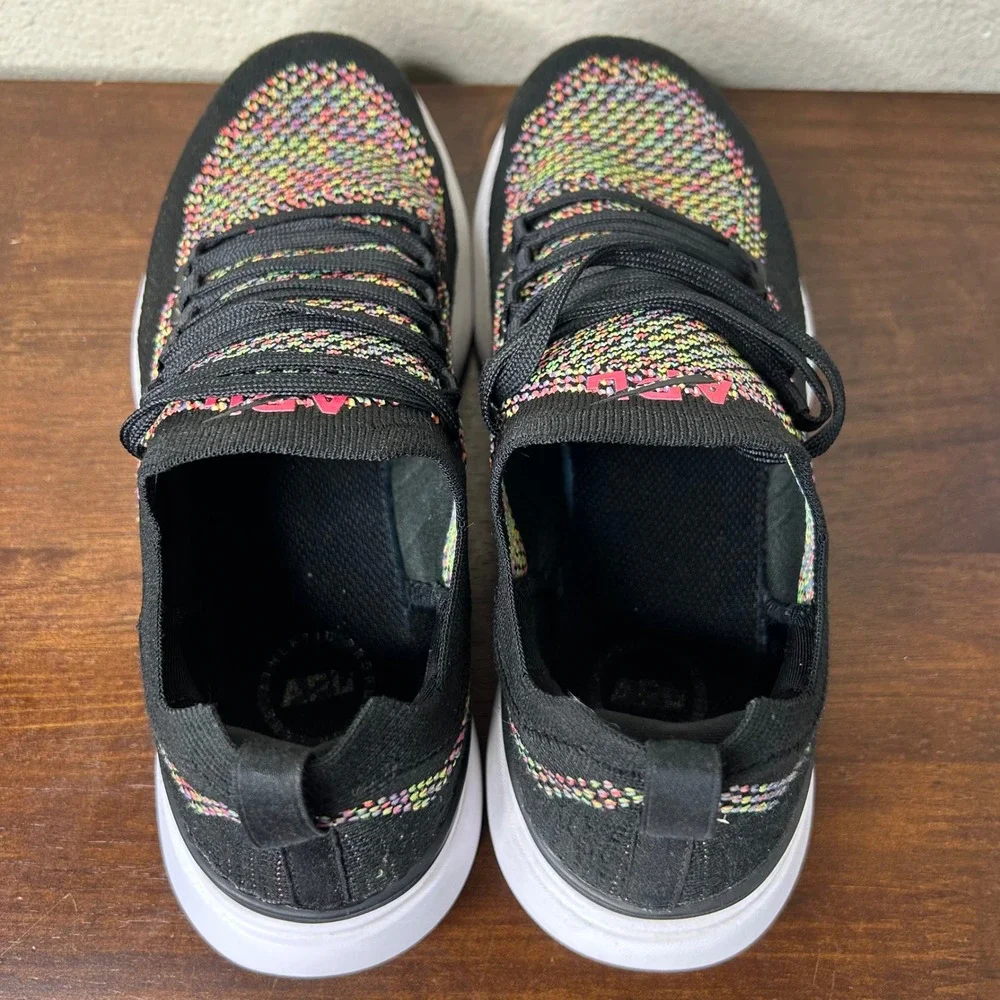 APL Sneakers Size 7.5‎ TechLoom Breeze Womens Running Shoes Black Multi Rainbow